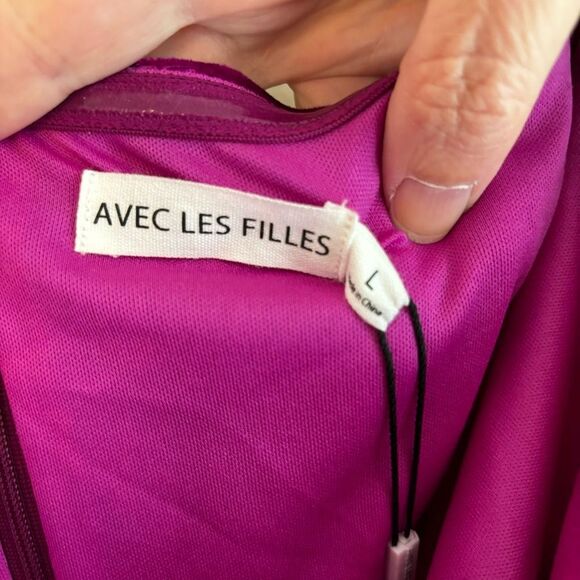 Avec Les Filles Bow Strapless Cutout Mini dress size large fuchsia pink NWT! - Picture 8 of 14
